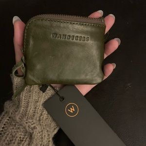 Olive green leather wallet